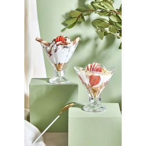 Set cupe de inghetata din sticla, Hermia, 337GLZ1155, Transparent imagine