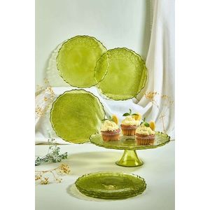 Set farfurii pentru desert, Hermia, 337GLZ1222, Suport: 28 cm (1 bucată), Galben imagine