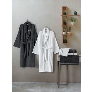 Set de baie Family, L'essentiel Maison, Carlos, Alb / Antracit imagine