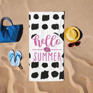 Prosop de plaja, L'essentiel Maison, BT20213001, 75x150 cm, Alb/Negru imagine