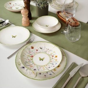 Serviciu de masa, Hermia, 387GRP1420, Farfurie: 20 x 20 x 4 cm (4 bucăți), Multicolor imagine