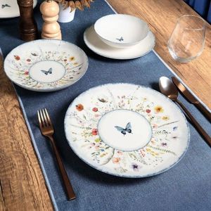 Serviciu de masa, Hermia, 387GRP1421, Farfurie: 20 x 20 x 4 cm (4 bucăți), Multicolor imagine