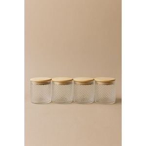 Set recipiente depozitare, Hermia, 409PBH1410, Capac din bambus: (4 bucăți), Transparent imagine
