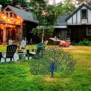 Obiect decorativ de grădină, Peacock, 60x38 cm, Multicolor imagine