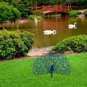 Obiect decorativ de grădină, Peacock v2, 60x38 cm, Multicolor imagine