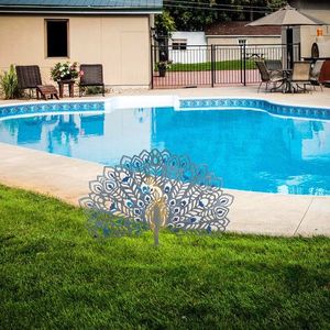 Obiect decorativ de grădină, Peacock v3, 60x38 cm, Multicolor imagine