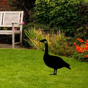 Obiect decorativ de grădină, Goose 01, 64x44 cm, Negru imagine