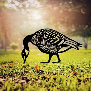Obiect decorativ de grădină, Goose 02, 44x50 cm, Negru imagine