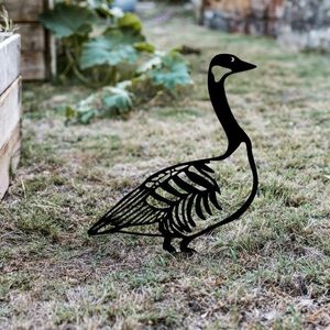 Obiect decorativ de grădină, Goose 03, 60x37 cm, Negru imagine