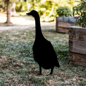 Obiect decorativ de grădină, Goose 04, 65x26 cm, Negru imagine