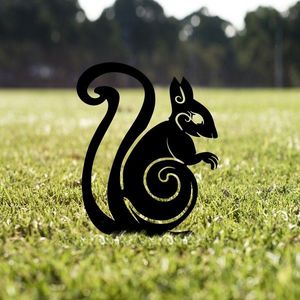 Obiect decorativ de grădină, Squirrel 01, 44x23 cm, Negru imagine