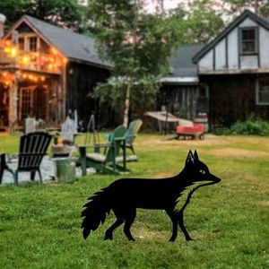 Obiect decorativ de grădină, Fox 01, 48x50 cm, Negru imagine