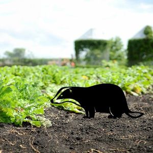 Obiect decorativ de grădină, Badger 01, 32x45 cm, Negru imagine