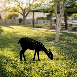 Obiect decorativ de grădină, Gazelle 01, 64x72 cm, Negru imagine