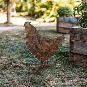 Obiect decorativ de grădină, Chicken -A 01, 64x42 cm, Multicolor imagine