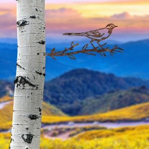 Obiect decorativ de grădină, Bird On The Branch 05, 50x20 cm, Maro imagine