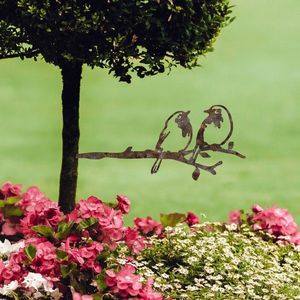 Obiect decorativ de grădină, Bird On The Branch 06, 50x20 cm, Maro imagine