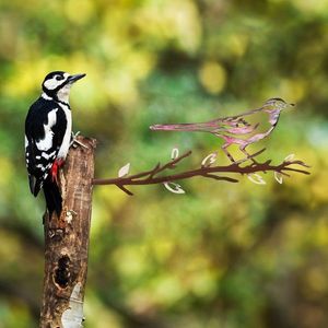 Obiect decorativ de grădină, Bird on the branch 25, 20x50 cm, Multicolor imagine