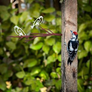 Obiect decorativ de grădină, Bird on the branch 28, 20x45 cm, Multicolor imagine