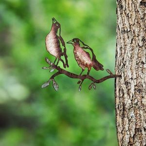 Obiect decorativ de grădină, Bird on the branch 29, 39x45 cm, Multicolor imagine