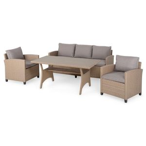 Set mobilier pentru gradina/terasa II, 4 piese, Baxter, natur/bej imagine