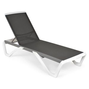 Sezlong, Yati, L.68.8 l.170 H.31/99 cm, aluminiu, alb/gri imagine