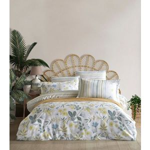 Lenjerie de pat dubla, L'essentiel Maison, Hope, White / Green / Yellow imagine