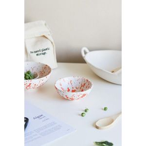 Bol ceramic, Hermia, 886SVN1109, Portocaliu/Alb imagine