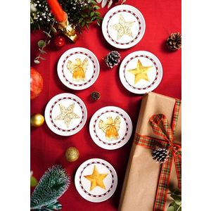 Set boluri pentru aperitive, Hermia, 280TMA1651, Alb / Roșu / Auriu imagine