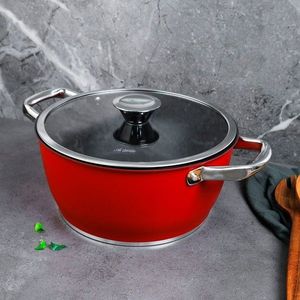 Oala, Hermia, 868ARY1304, 24 x 12 cm, Roșu/Negru imagine