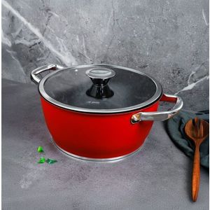 Oala, Hermia, 868ARY1305, 20 x 10 cm, Roșu/Negru imagine