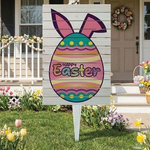 Semn de curte, Bunny Ears Egg, 38x58 cm, Negru imagine