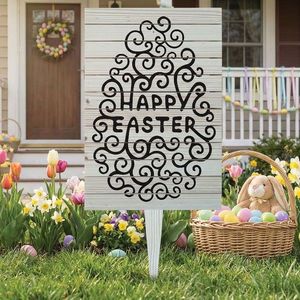 Semn de curte, Elegant Easter Egg, 38x58 cm, Multicolor imagine