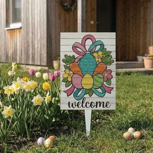 Semn de curte, Easter Treat Gift, 38x58 cm, Multicolor imagine