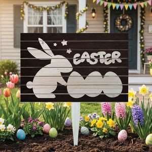 Semn de curte, Rustic Easter, 58x38 cm, Multicolor imagine