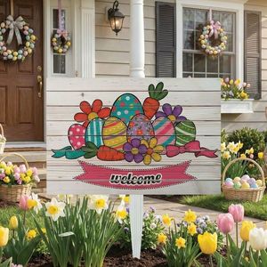 Semn de curte, Easter Garden Mix, 58x38 cm, Multicolor imagine