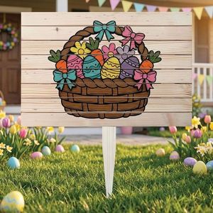 Semn de curte, Classic Easter Basket, 58x38 cm, Multicolor imagine