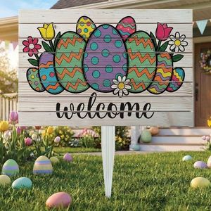 Semn de curte, Easter in Bloom, 58x38 cm, Multicolor imagine