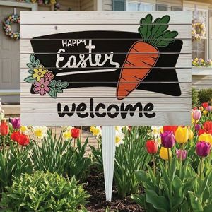 Semn de curte, Modern Easter Welcome, 58x38 cm, Multicolor imagine