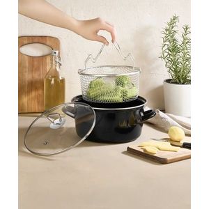 Oala, Hermia, 960DYN1312, Capac de sticlă (1 bucată), Negru imagine