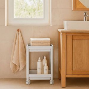 Raft multifuncțional din plastic, 242340, 36x23x40 cm, Alb imagine