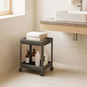 Raft multifuncțional din plastic, 242339, 36x23x40 cm, Gri imagine