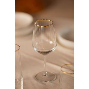 Set de pahare de vin, Hermia, 127RKL1113, Auriu / Transparent imagine