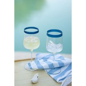 Set de pahare de vin, Hermia, 127RKL1195, Transparent / Albastru imagine