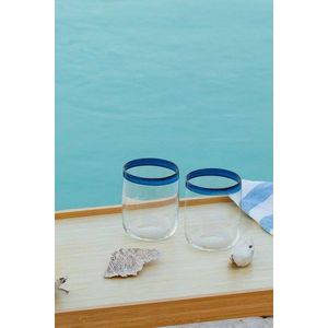 Set pahare, Hermia, 127RKL1196, Transparent / Albastru imagine