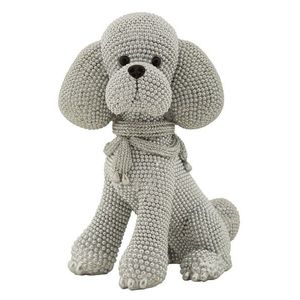 Statueta / figurina decorativa Poodle Dog Sparky, Mauro Ferretti, 14.5x10x19 cm, polirasina, argintiu imagine