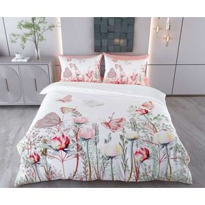 Lenjerie de pat pentru o persoana (DE), 2 piese, L'essentiel Maison, Linda, Bumbac;Poliester, Alb / Roz deschis / Roșu / Verde imagine