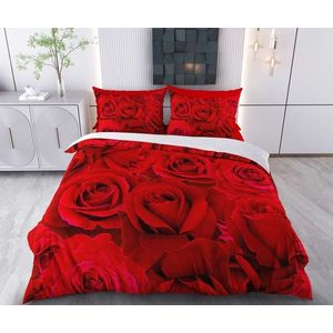 Lenjerie de pat pentru o persoana (DE), 2 piese, L'essentiel Maison, Rabella, Bumbac;Poliester, Rosu imagine