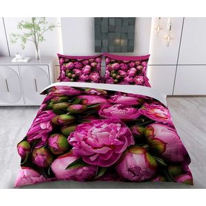 Lenjerie de pat pentru o persoana Single XXL (DE), 2 piese, L'essentiel Maison, Claris, Bumbac;Poliester, Roz / Verde / Negru imagine