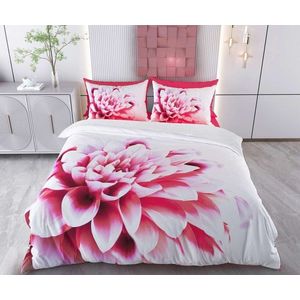 Lenjerie de pat pentru o persoana Single XXL (DE), 2 piese, L'essentiel Maison, Ganiza, Bumbac;Poliester, Roz/Alb imagine